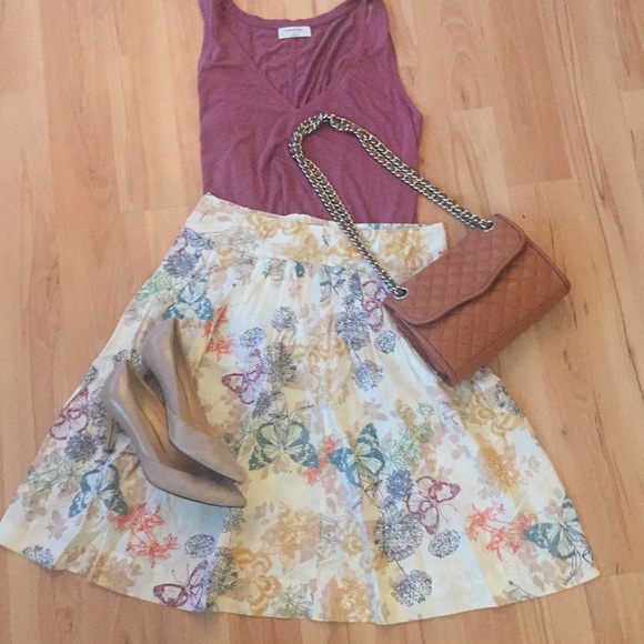 h&m floral patterned skirt size 6 - Picture 1 of 4